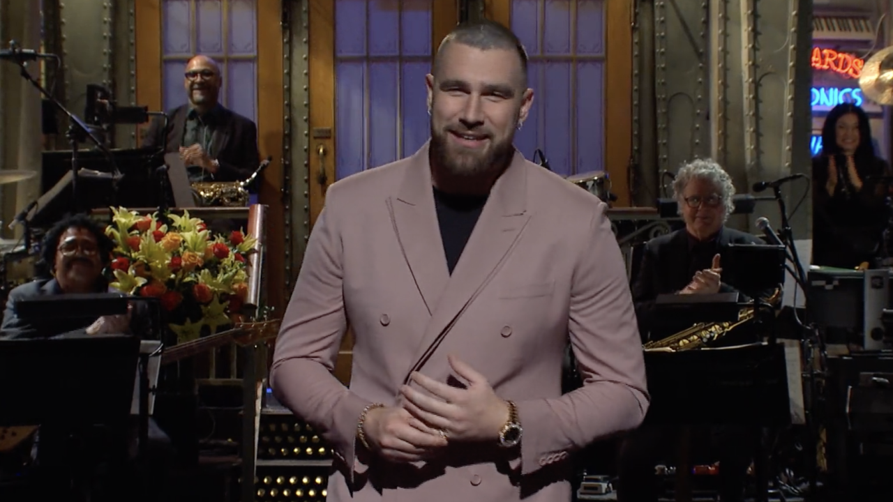 Travis Kelce Couldn’t Resist Trolling His Brother, Jason, Over The Super Bowl During His ‘SNL’ Monologue [Video]