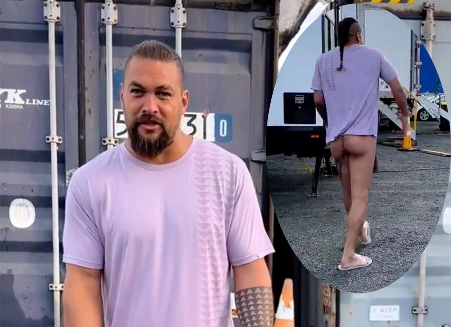 Jason Momoa Shows Off His Big Bountiful Booty to Promote New Merch [Video]