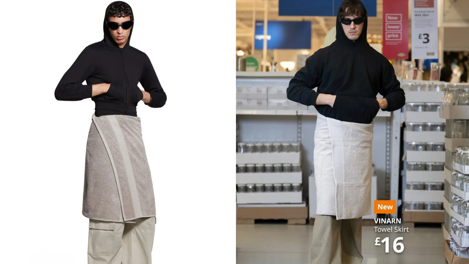 IKEA Trolls Balenciaga After Brand Debuts $925 Towel Skirt, Shares $17 Dupe
