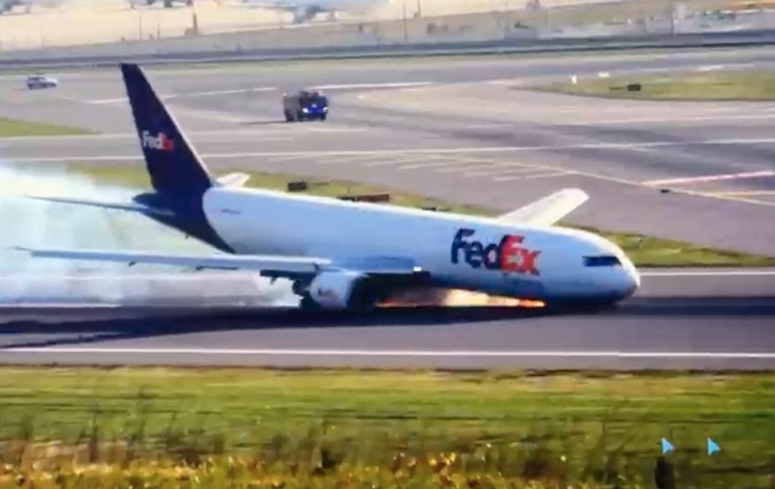 Say What Now? Boeing 767 Plane Crash Lands on Runway, Front Landing Gear Fails