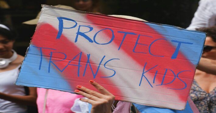 Protect trans kids signage