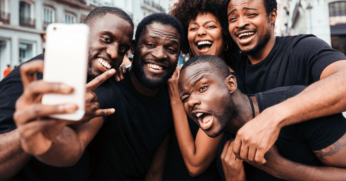 Group of Black Friends Taking a Selfie