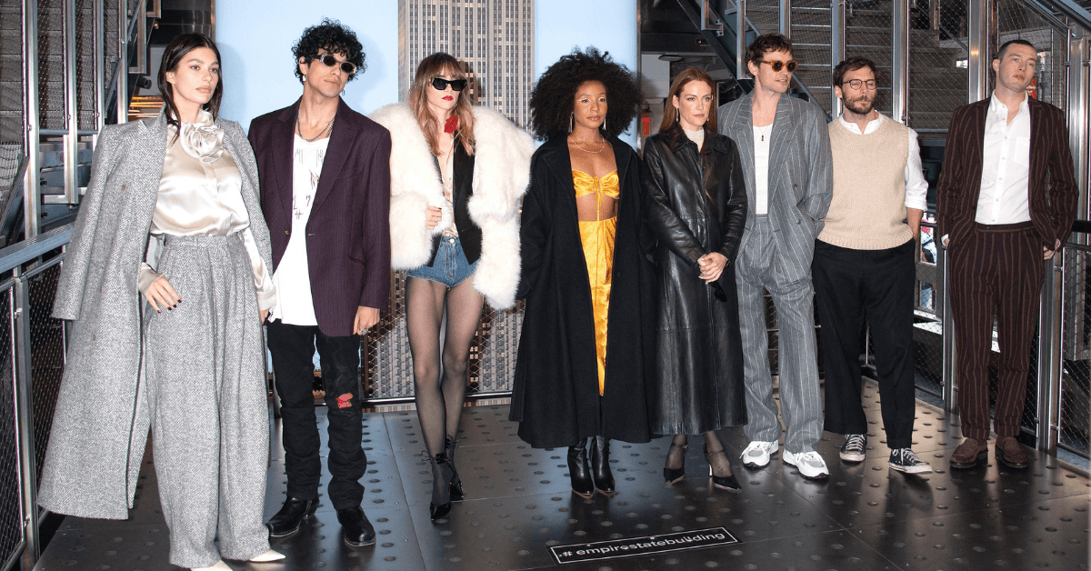 The Cast of Prime Videos Daisy Jones & The Six At Empire State Building