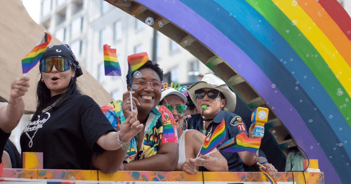 Parade goers at World Pride 2025 in Washington; DC