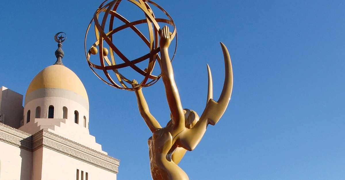 Emmy statue photo during ceremony prep