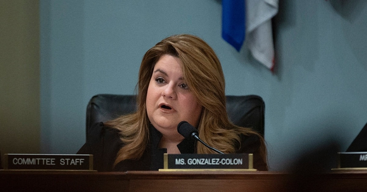 Jenniffer Gonzalez Colon speaks during a U.S. House Committee
