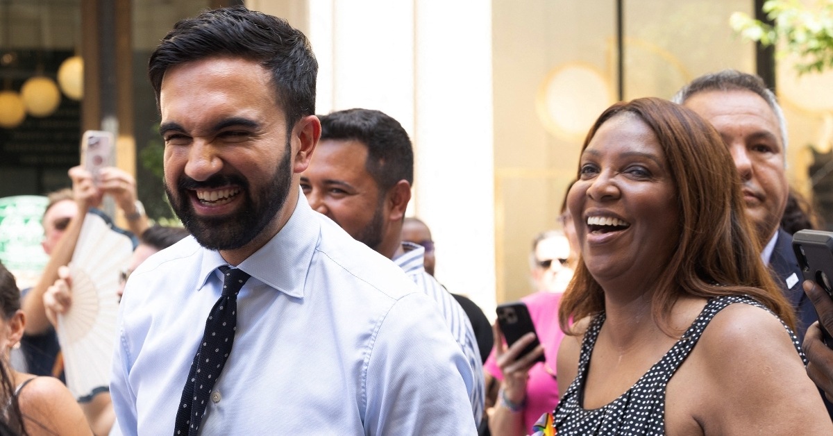 Mayoral candidate Zohran Mamdani (L), New York State Attorney General Letitia James