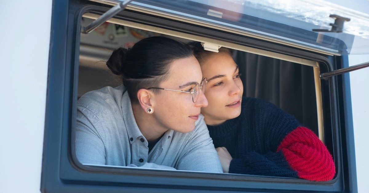couple inside RV