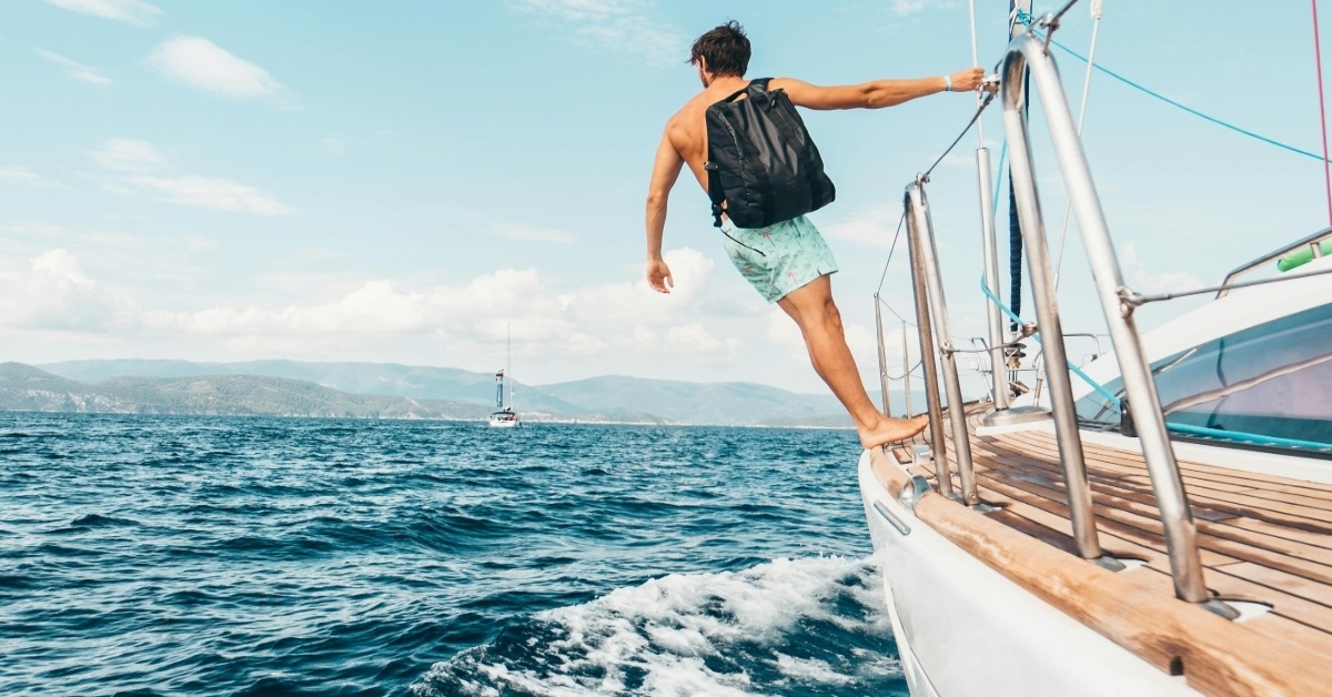 man sailing in Greece