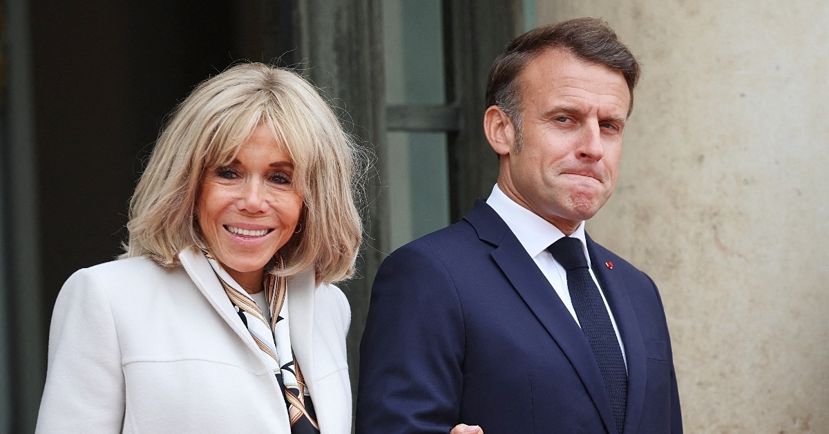 Emmanuel Macron and his wife Brigitte Macron