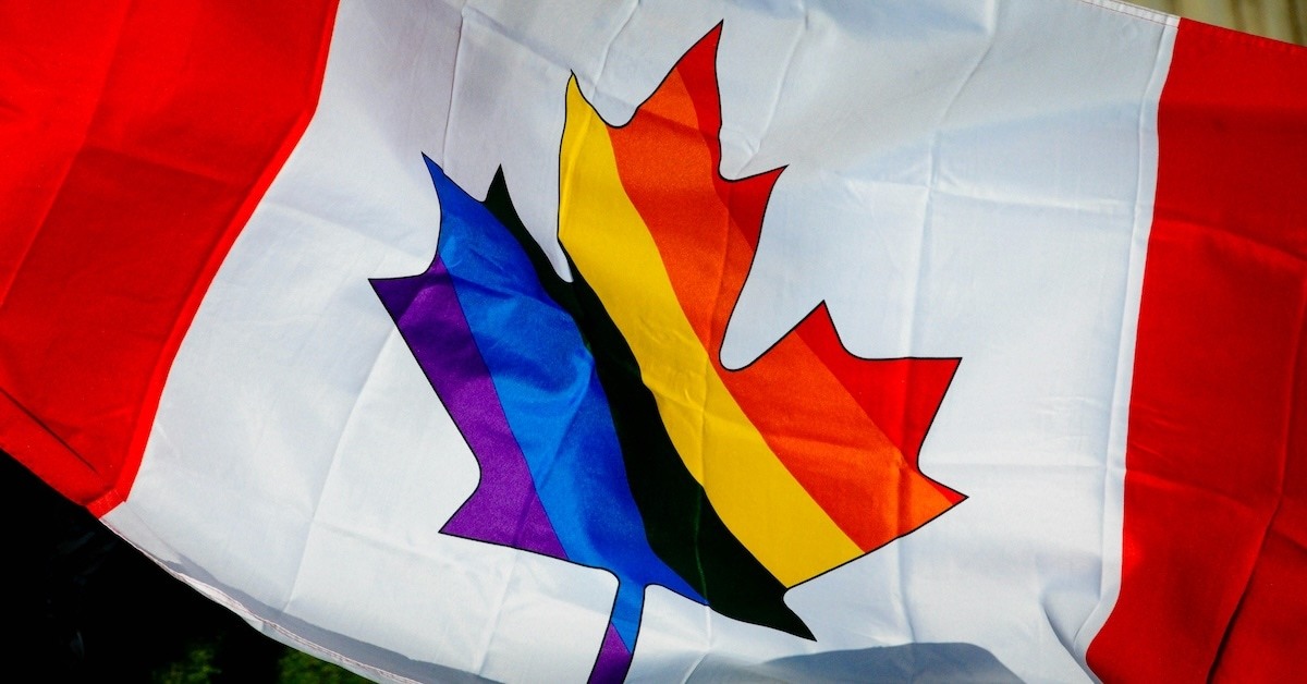 A Canadian Pride flag.