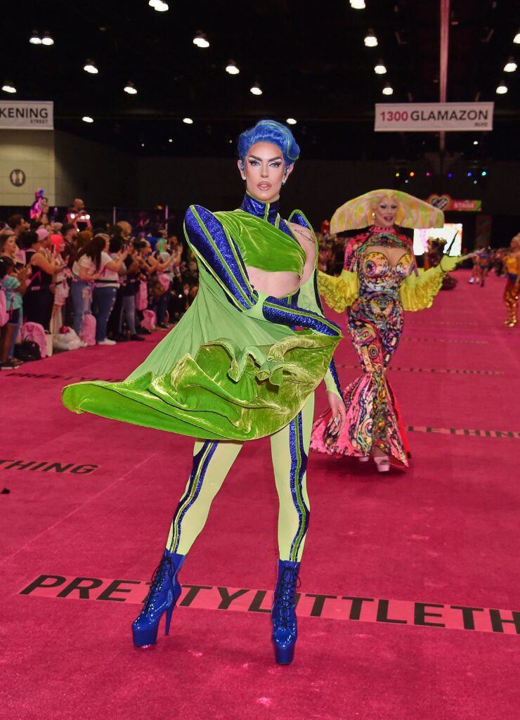 Gia Metrick on the runway of the Rupaul DragCon, Day 1, held at the LA Convention Center in Los Angeles, California, Friday, May 13, 2022.
