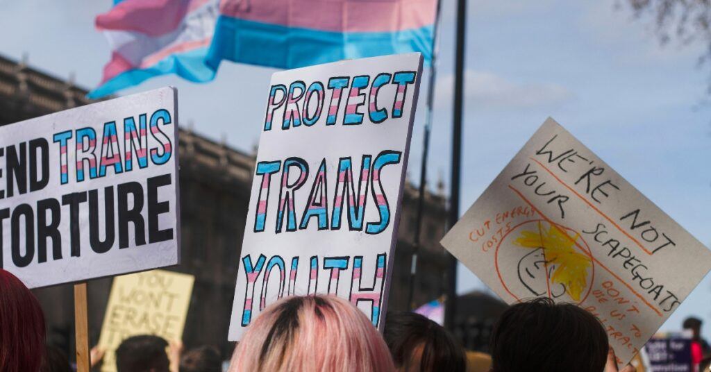 Pro trans rights protest