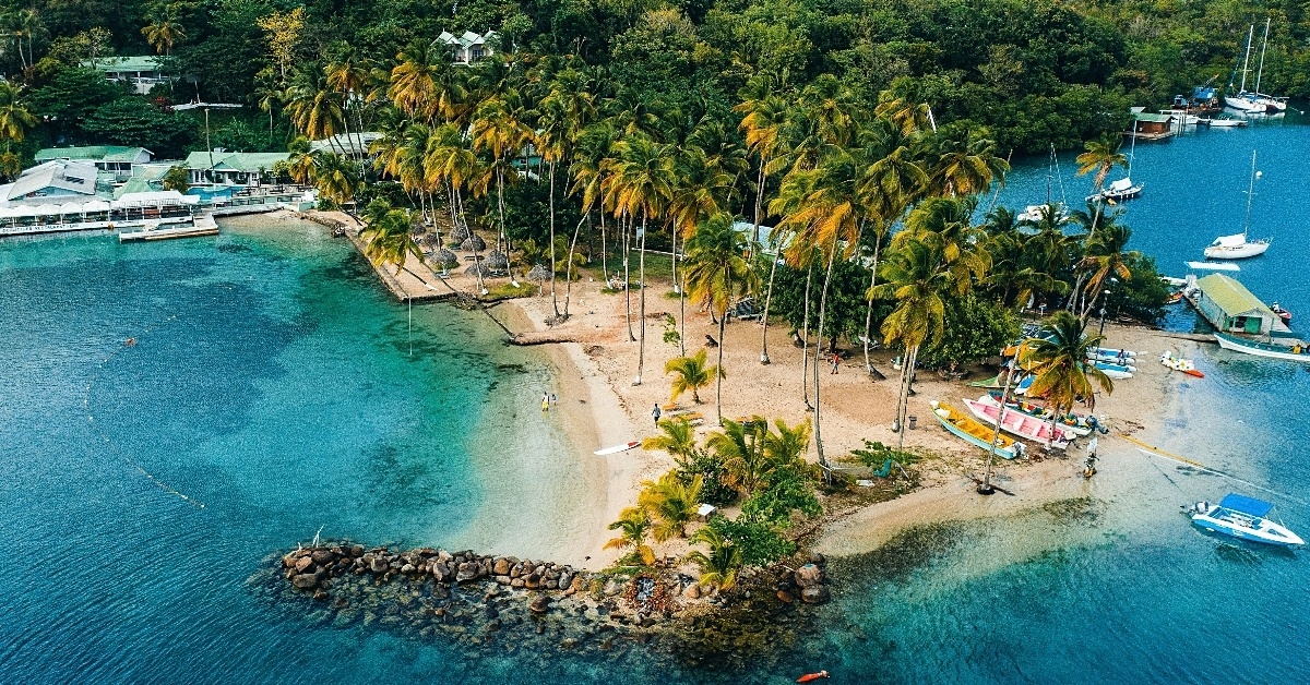 Saint Lucia coastline view