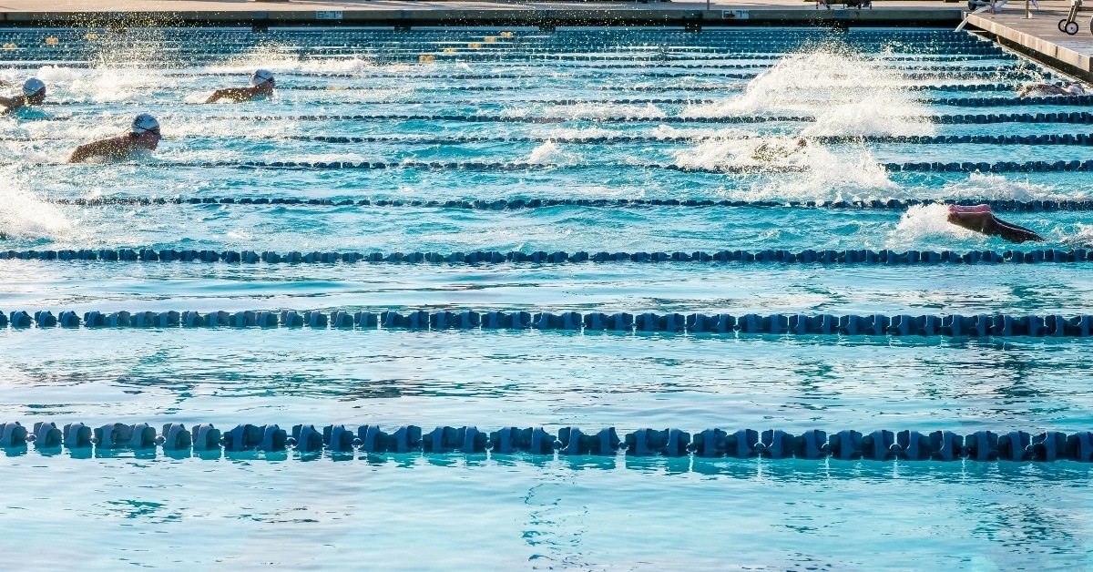 competitive swim in public pool