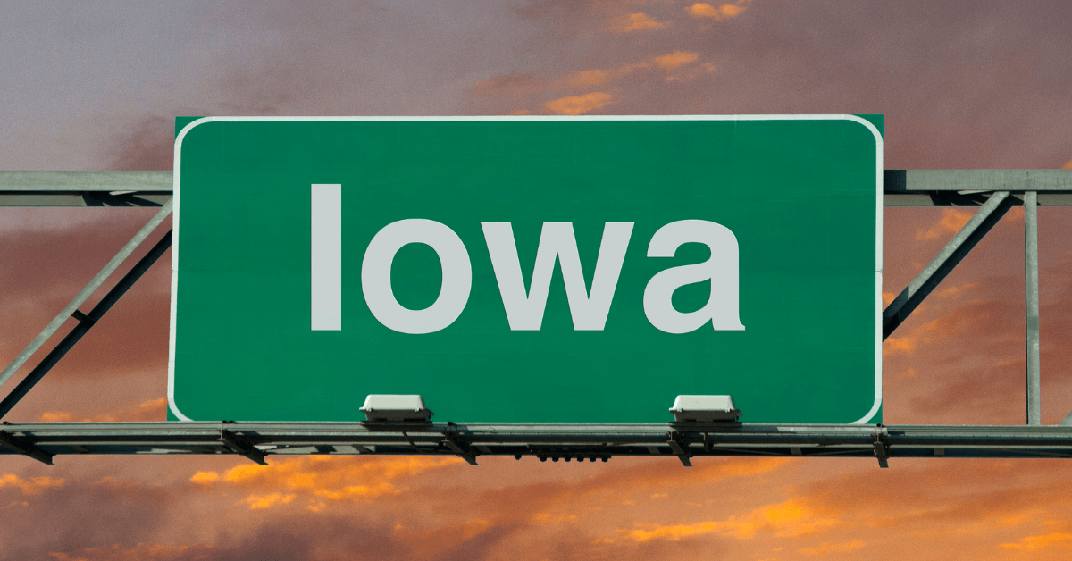Iowa highway sign