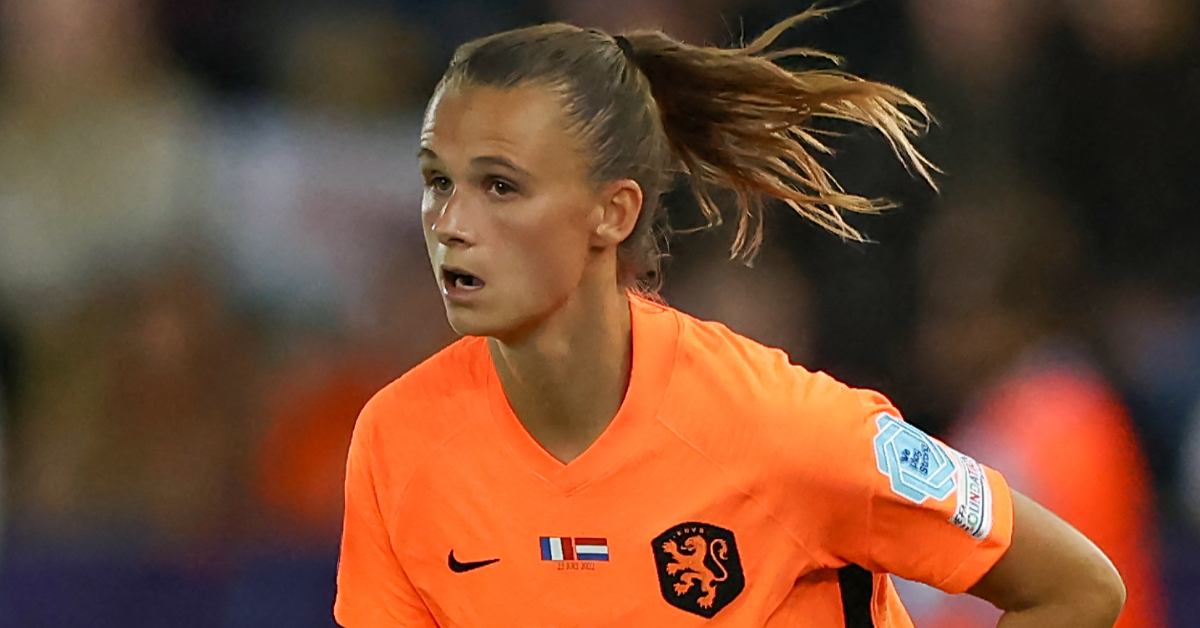 Kerstin Casparij plays during soccer match