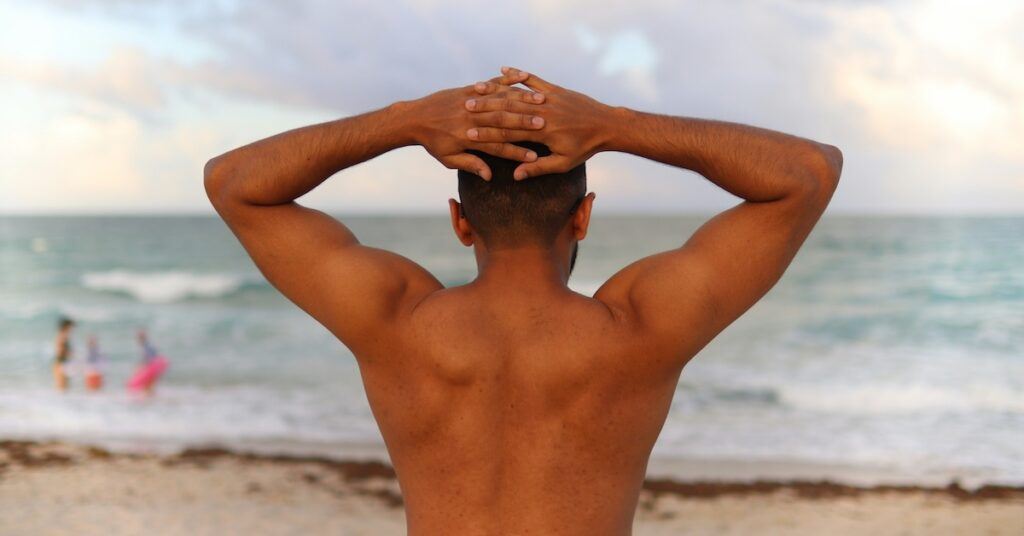 A person looking at the beach.