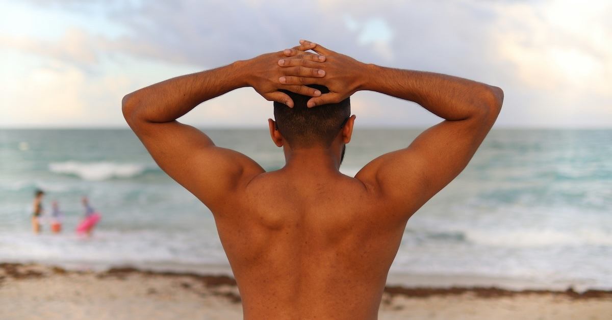 A person looking at the beach.