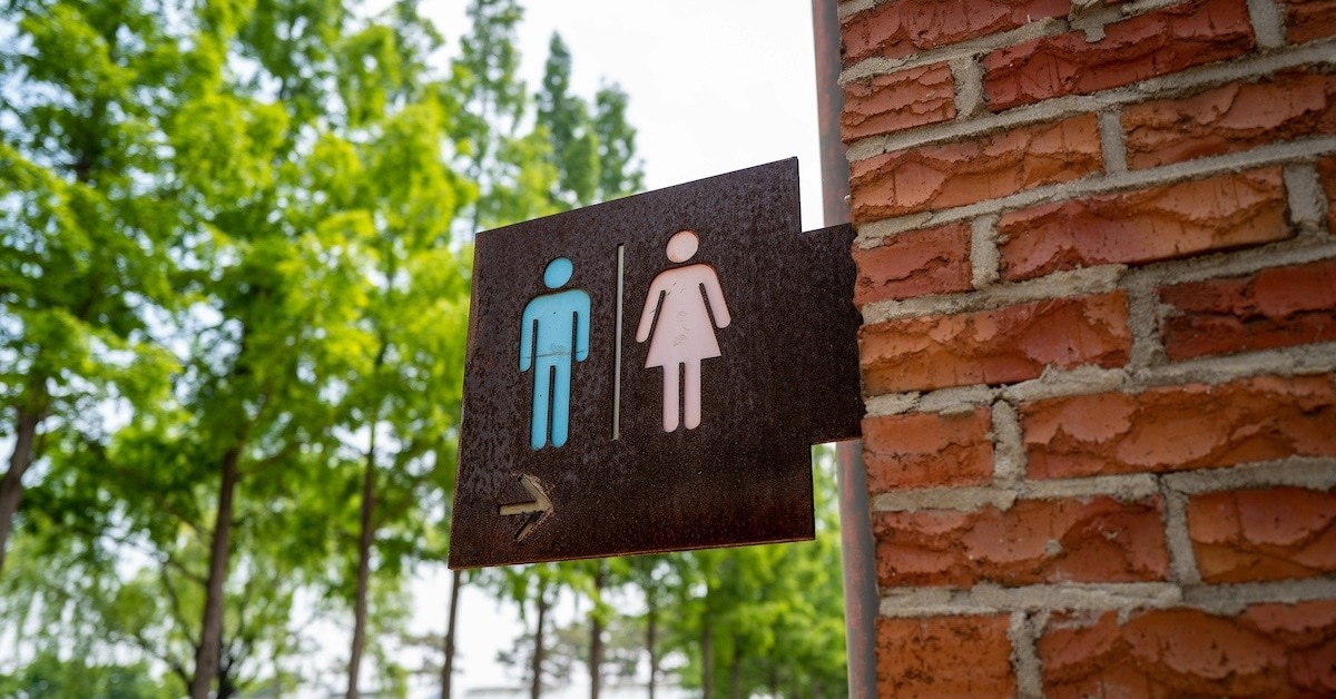 A bathroom sign.