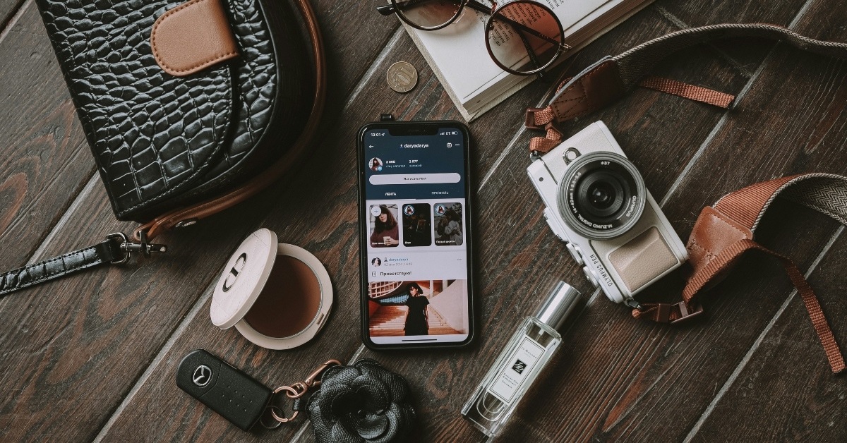 overlay of travel essentials