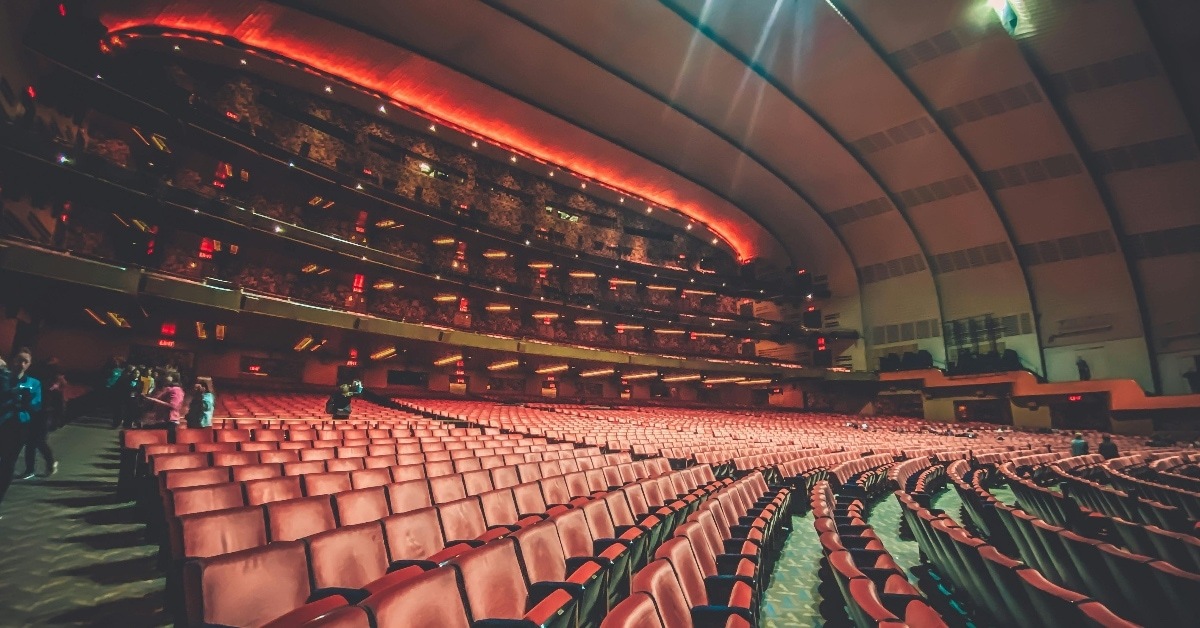 Empty chairs at broadway musical theater