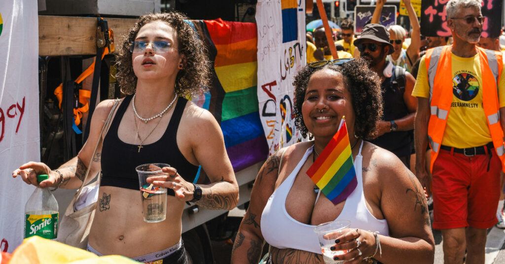 Folks attending march for Pride