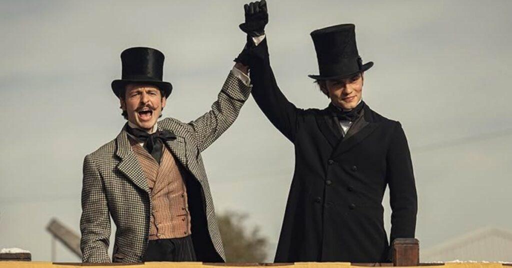 Anthony Boyle and Louis Partridge in House of Guinness