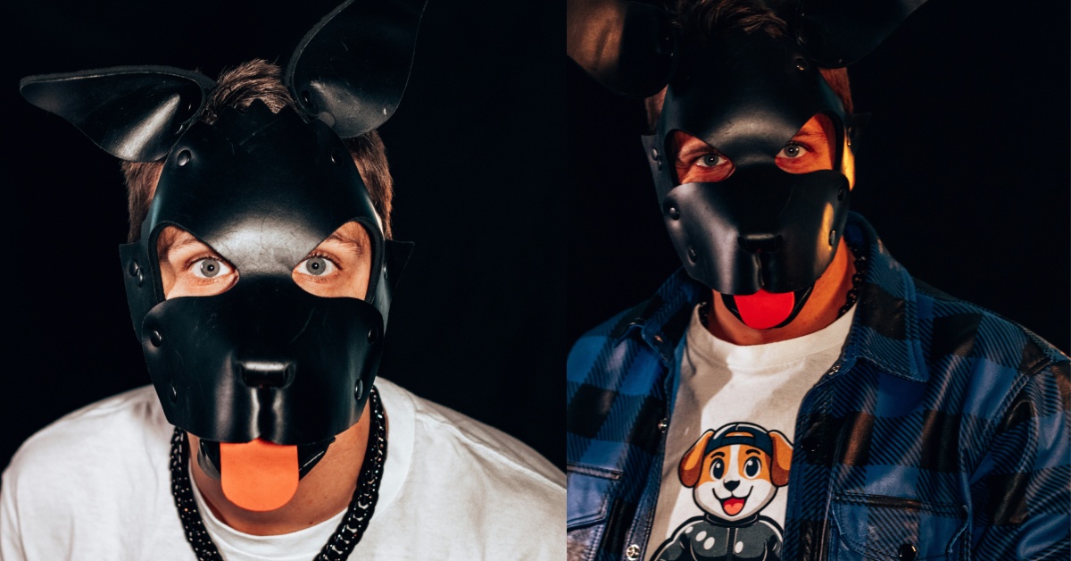 Man dressed for pup play