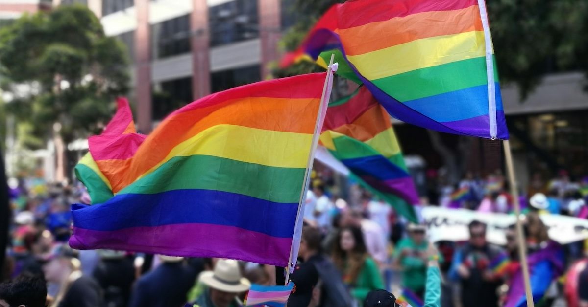 Two pride flags. 