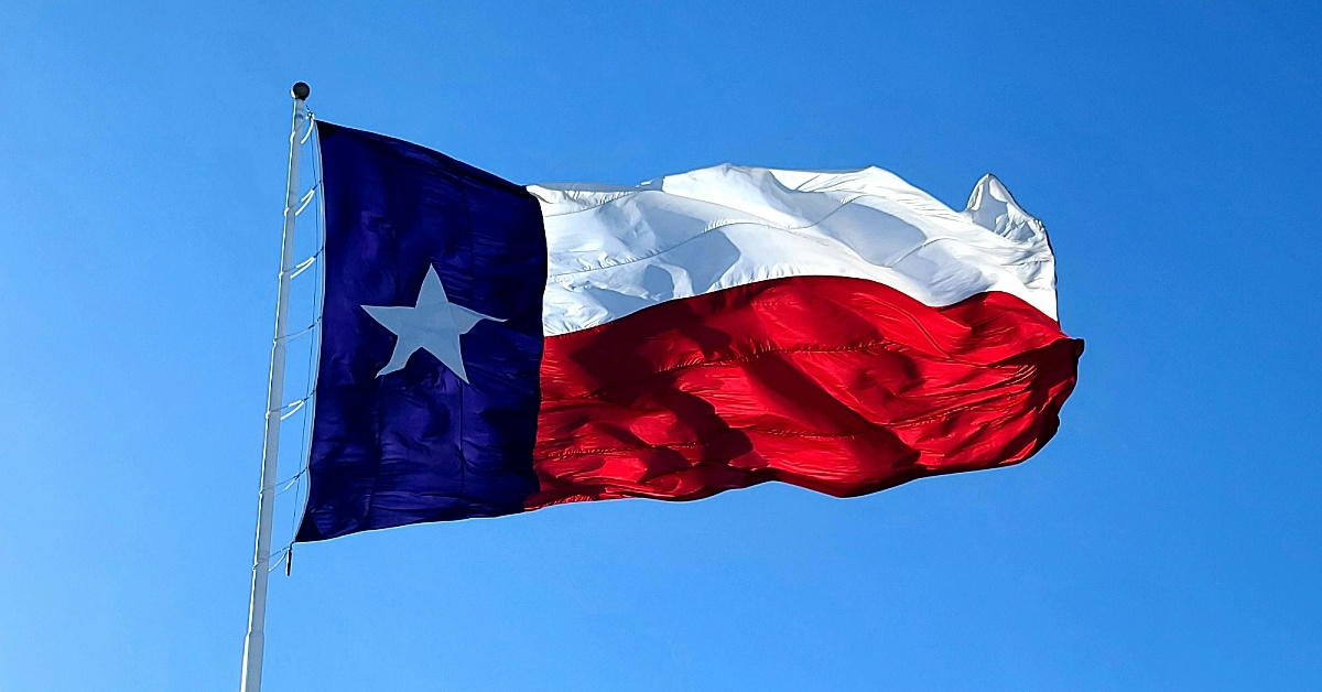 Texas flag flying