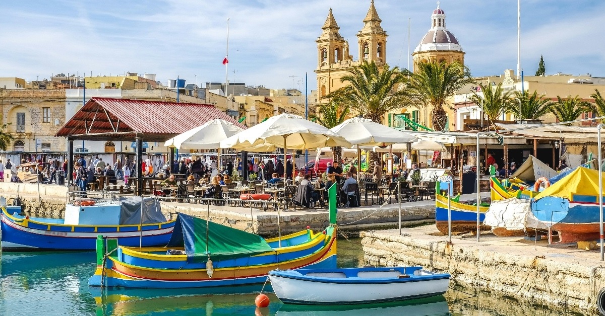 Marsaxlokk Malta old fisherman village and important tourist attraction on the island