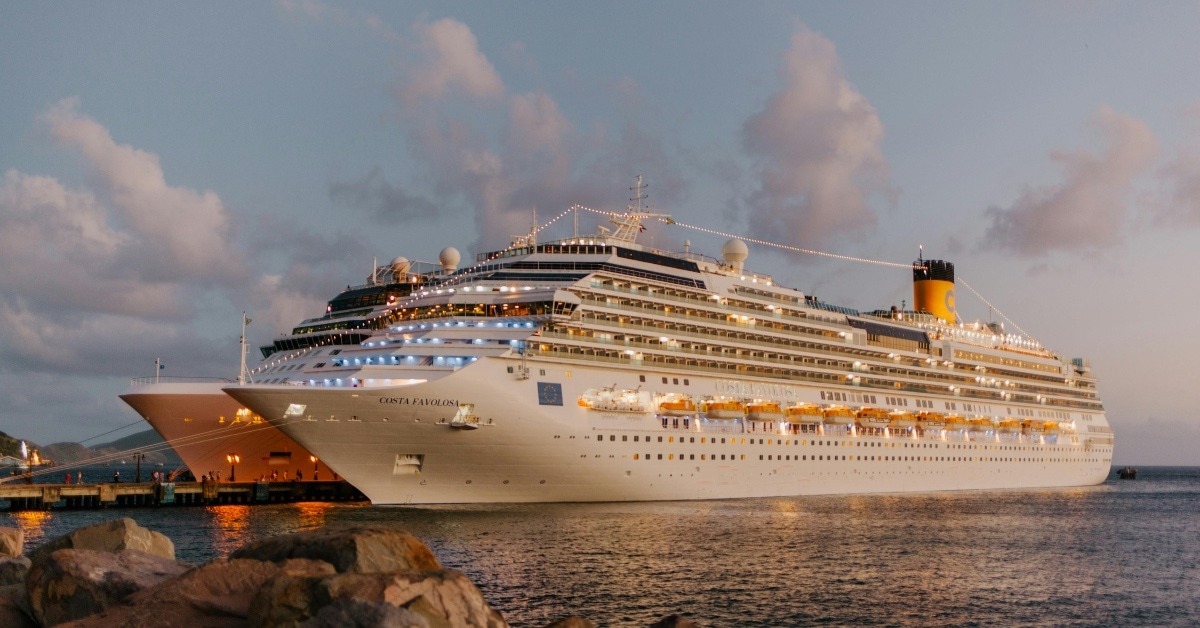 White Cruise Ship on Sea
