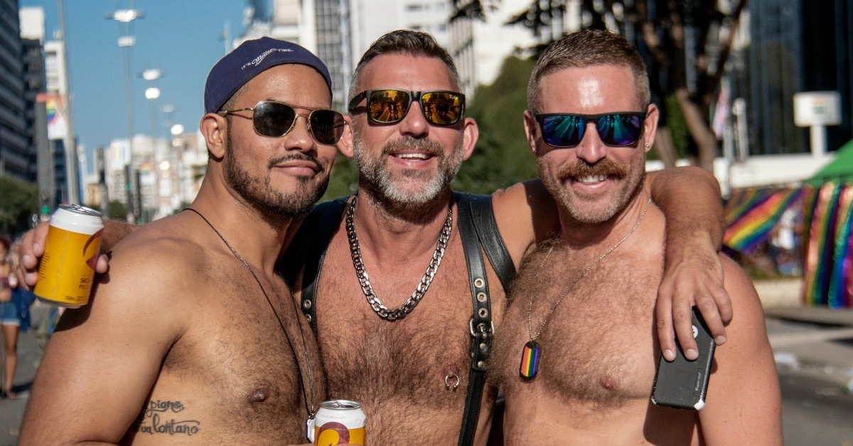 3 friends at pride event