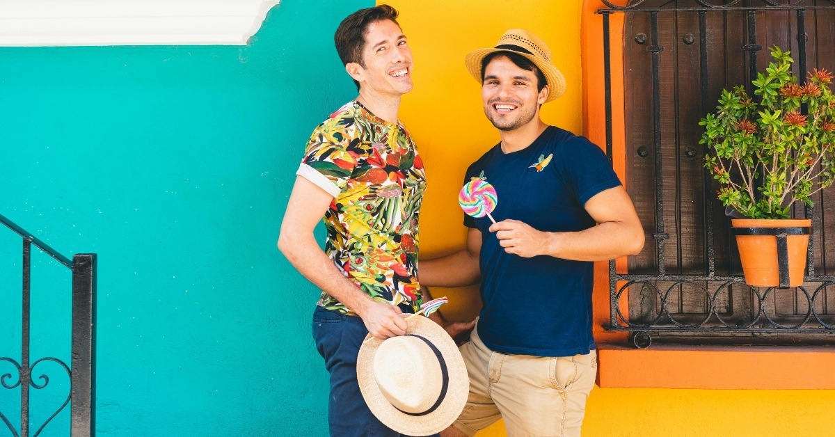 A Romantic Couple Holding a Lollipop
