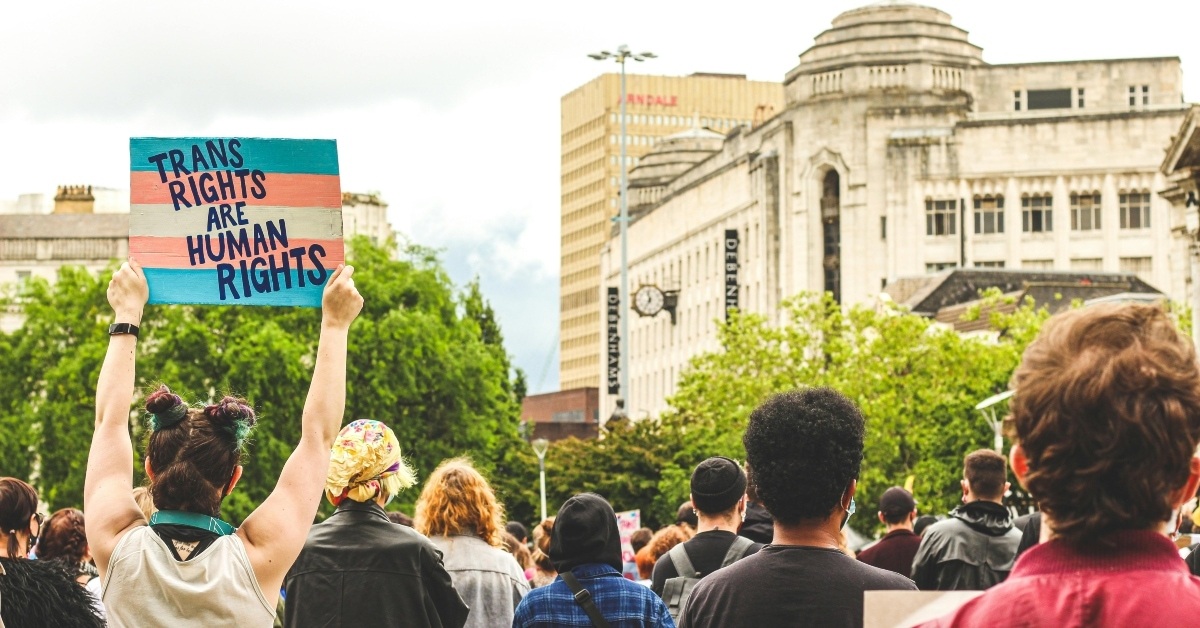 A sign about trans right