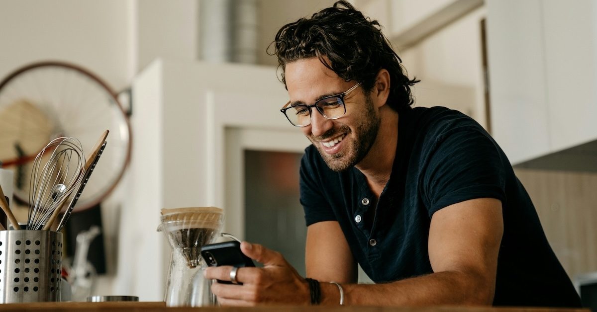 A person on their phone. 